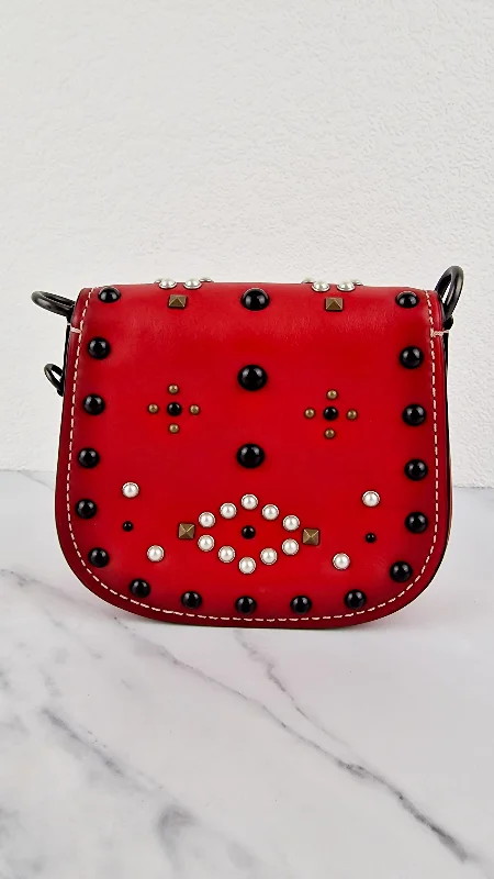 Coach 1941 Saddle 17 With Western Rivets in Red Leather Crossbody Bag - Coach 56564