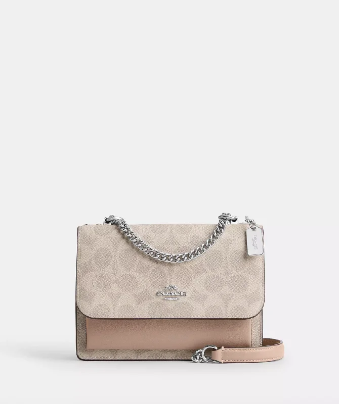 Coach Mini Klare Crossbody In Signature Silver Sand Taupe