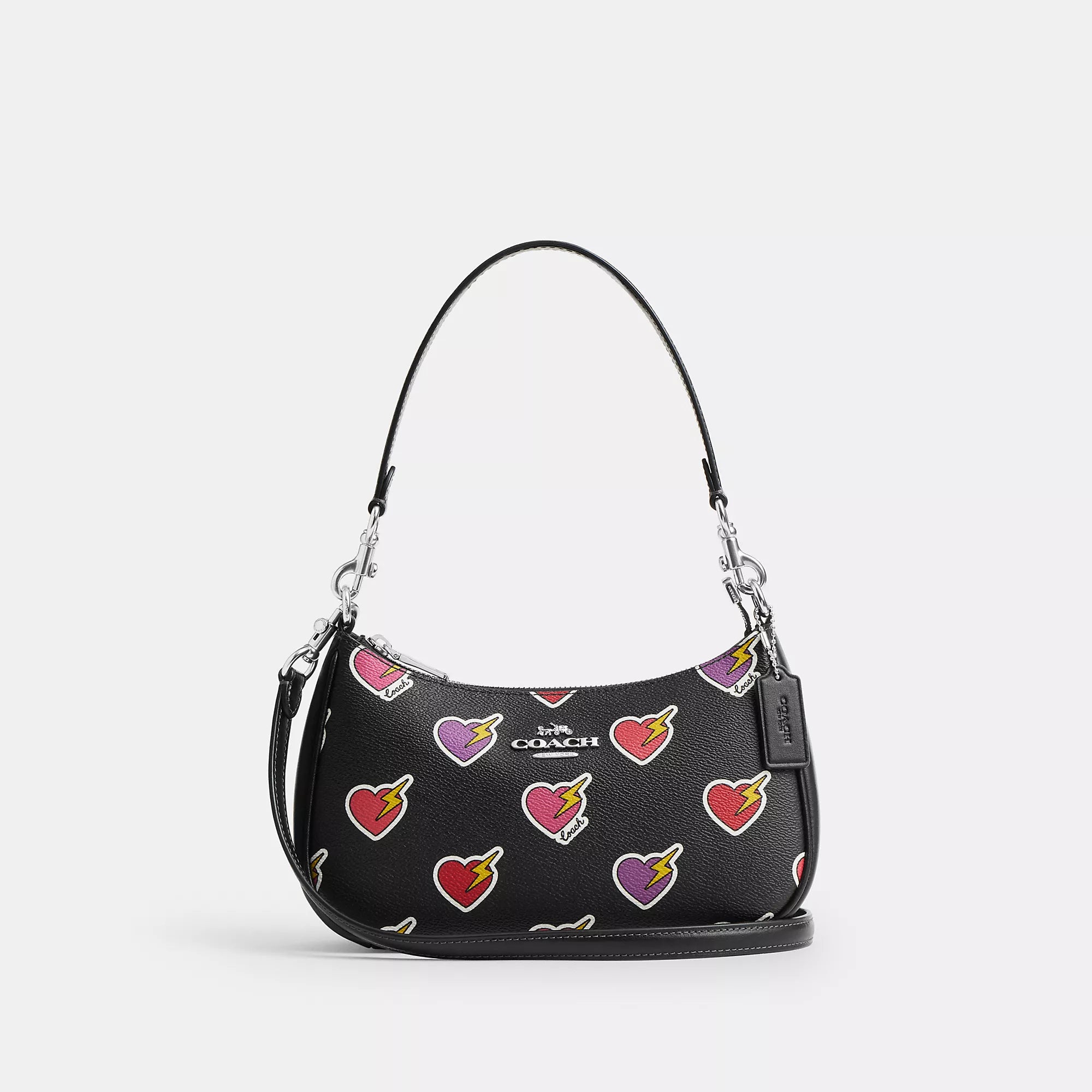 Coach Outlet Teri Shoulder Bag With Heart Bolt Print