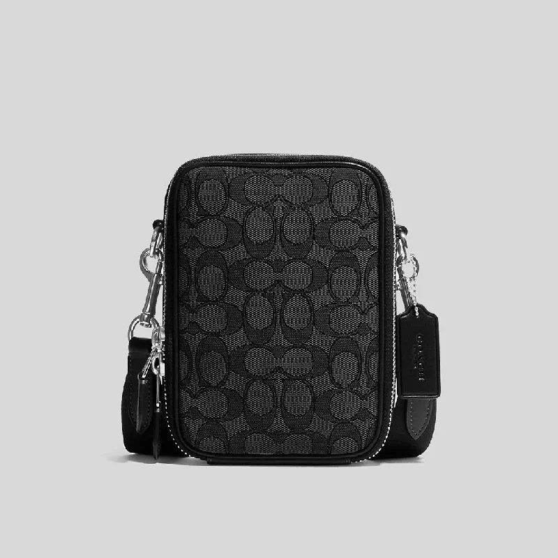 COACH Stanton Crossbody In Signature Jacquard Black CH097