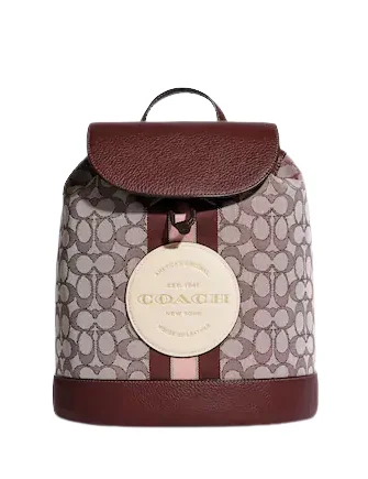 Coach Dempsey Drawstring Backpack In Signature Jacquard With Coach Patch And Stripe