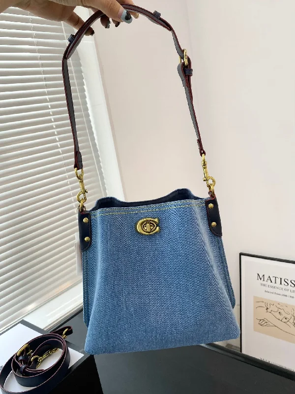 Coach denim willow bucket bag shoulder bag