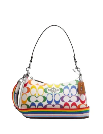 Coach Teri Shoulder Bag In Rainbow Signature Canvas