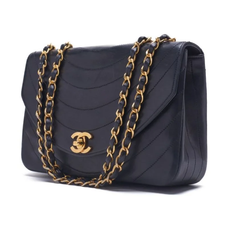 Chanel Border Stitch Round Flap Turnlock Chain Shoulder  Black  Shoulder Bag  Shoulder Bag Ladies Shoulder Bag Hybrid Secondary  Ship] [SS] Dharma Sharma Online