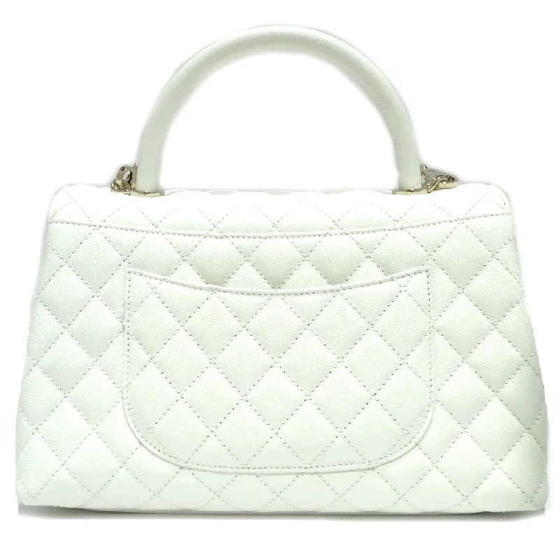 【Chanel】Chanel Coco Handle 28 Shoulder Bag Caviar S Handbag G  A92991 White White  【New】【Unused】