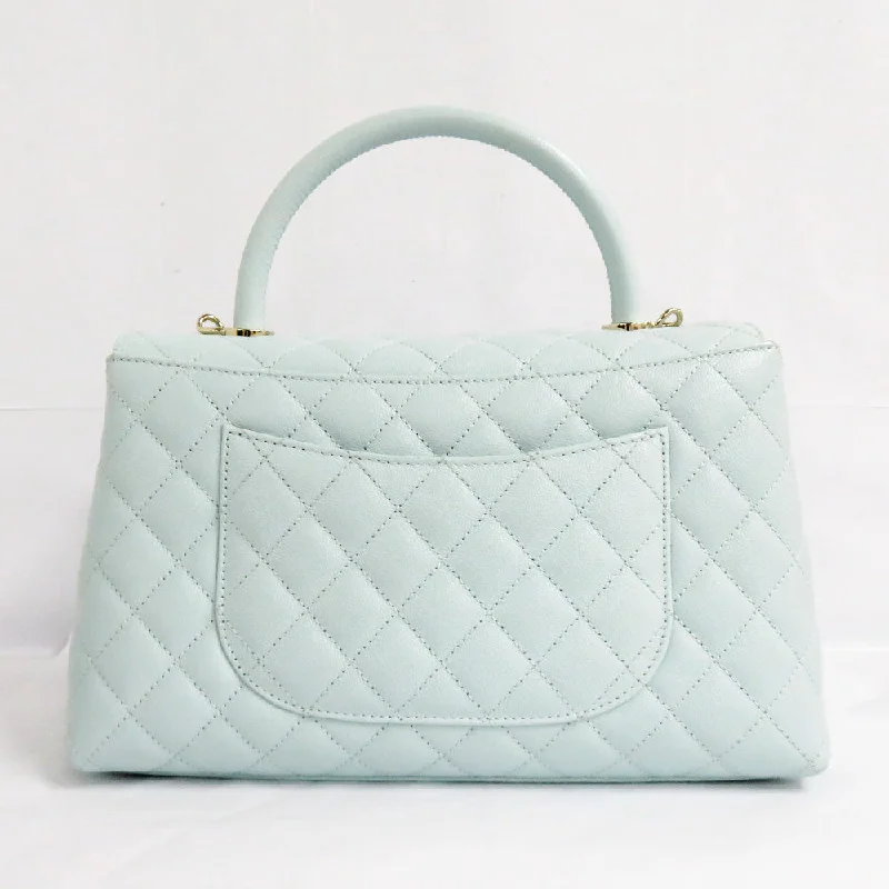 CHANEL CHANEL Coco Handle 29 Top Handle Flap Bag  A92991 Caviar S Light Blue G   Water Color Handbag Shoulder Bag   Wade