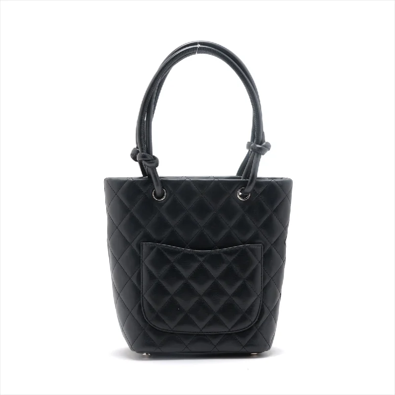 Chanel Combon Line  Tote Bag Black Silver G  9th