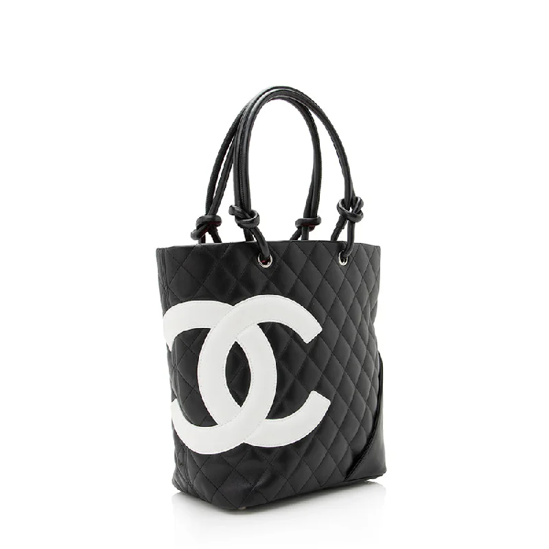 Chanel Lambskin Ligne Cambon Medium Tote (21669)