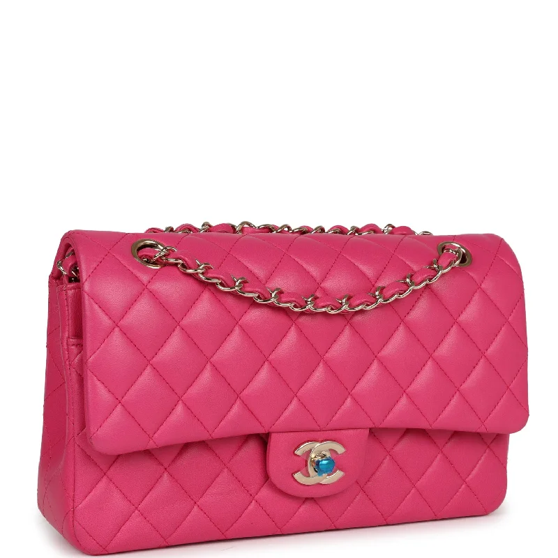 Chanel Medium Classic Double Flap Hot Pink Lambskin Gold Hardware