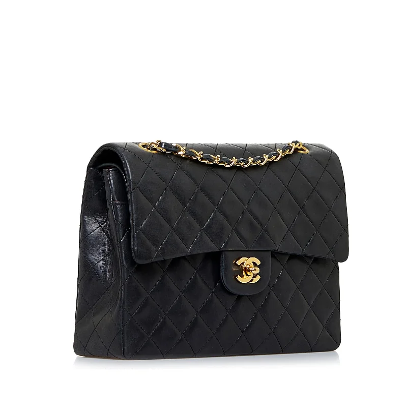 Chanel Medium Tall Classic Lambskin Double Flap (AwW71J)