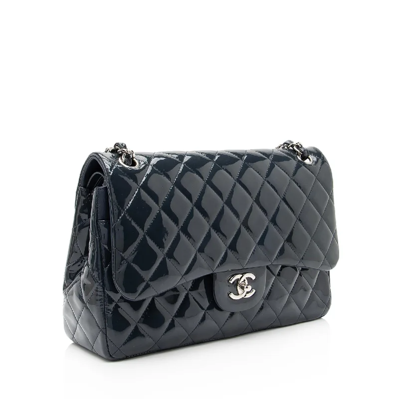 Chanel Patent Leather Classic Jumbo Double Flap Bag (23196)