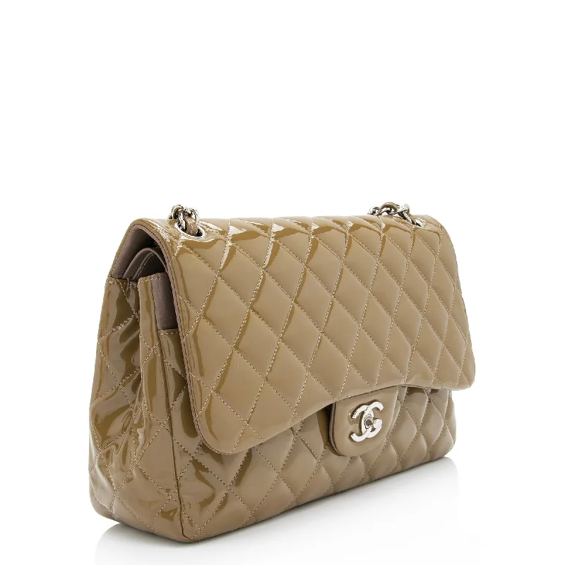 Chanel Patent Leather Classic Jumbo Double Flap Bag (PkdZxO)