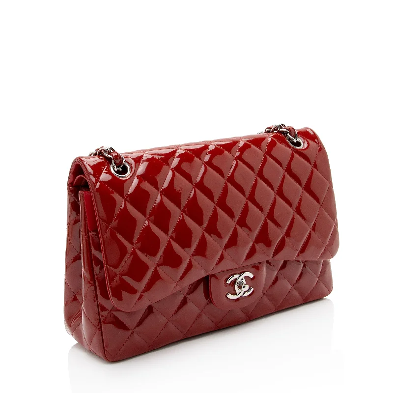 Chanel Patent Leather Classic Jumbo Double Flap Bag (Zki3Oi)