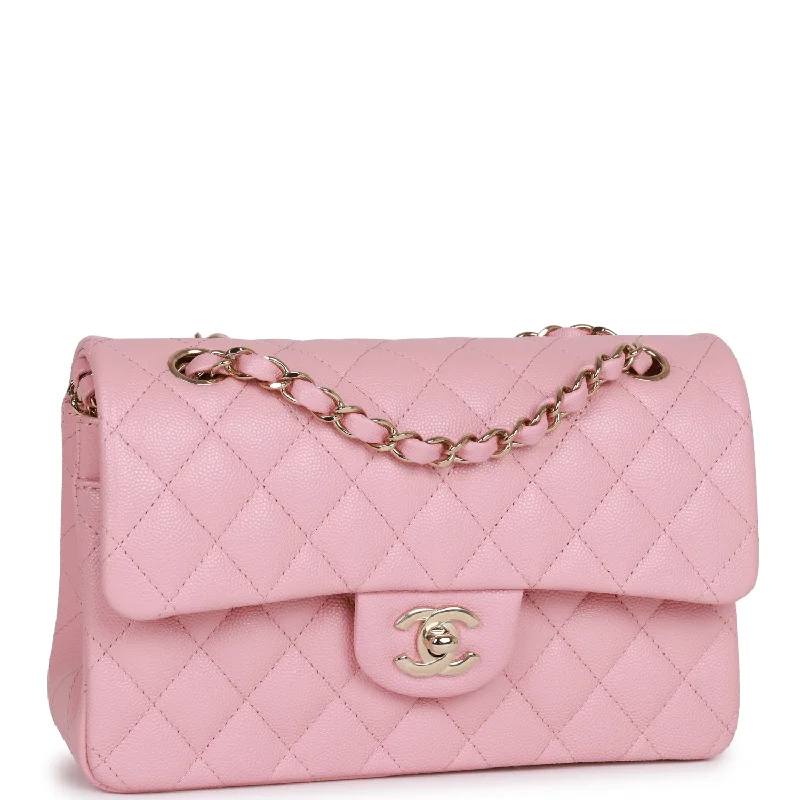 Chanel bag Small Classic Double Flap Bag Pink Caviar Light Gold Hardware