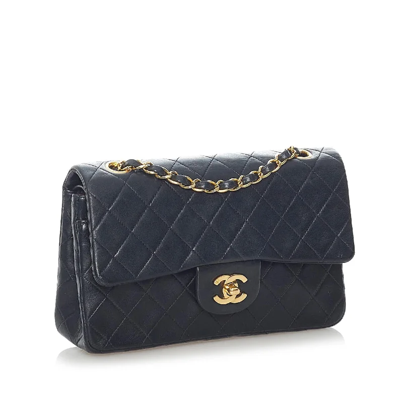 Chanel Small Classic Lambskin Leather Double Flap Bag (34518)