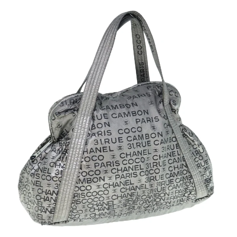 CHANEL Unlimited Shoulder Bag Nylon Silver CC  yb486