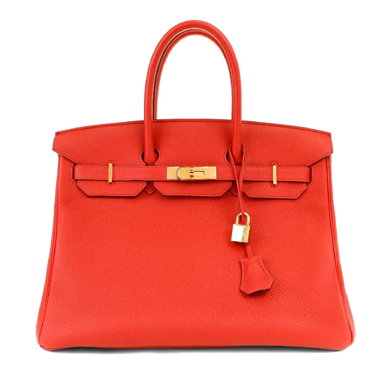 Hermes 35cm Vermillion Togo Birkin w/ Gold Hardware