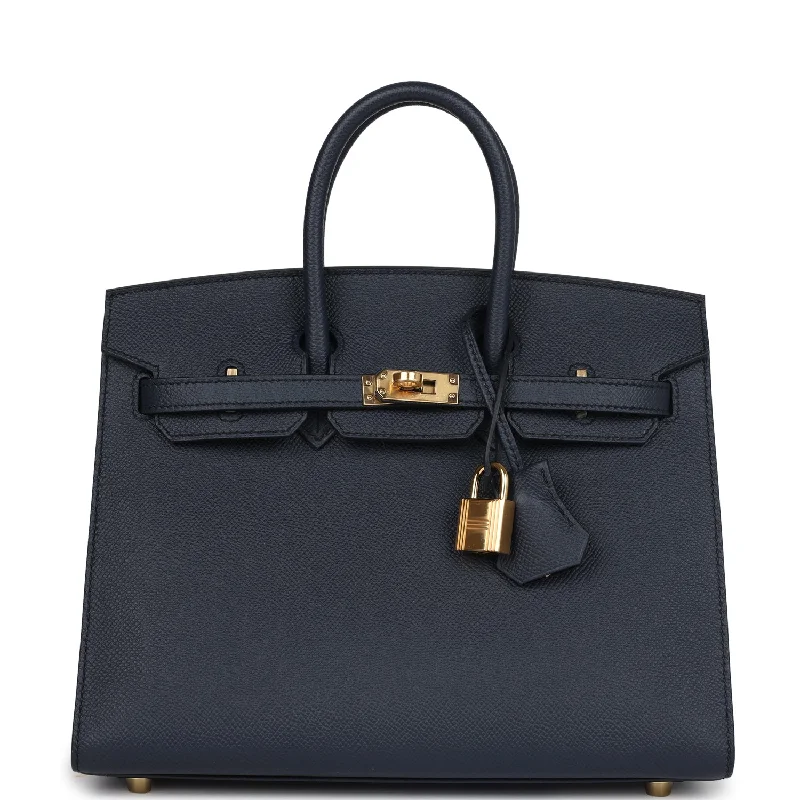 Hermes Birkin Sellier 25 Bleu Indigo Epsom Gold Hardware