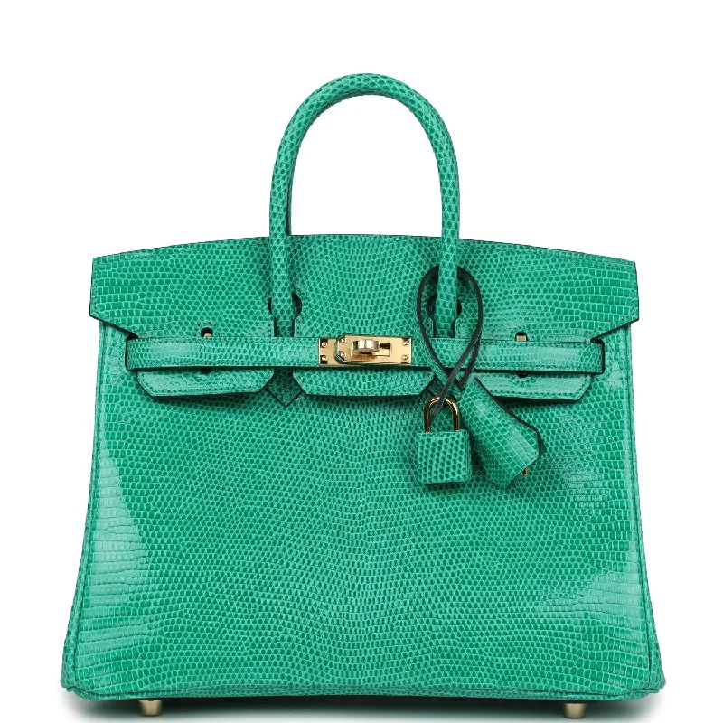 Hermes Birkin 25 Menthe Varanus Niloticus Lizard Gold Hardware