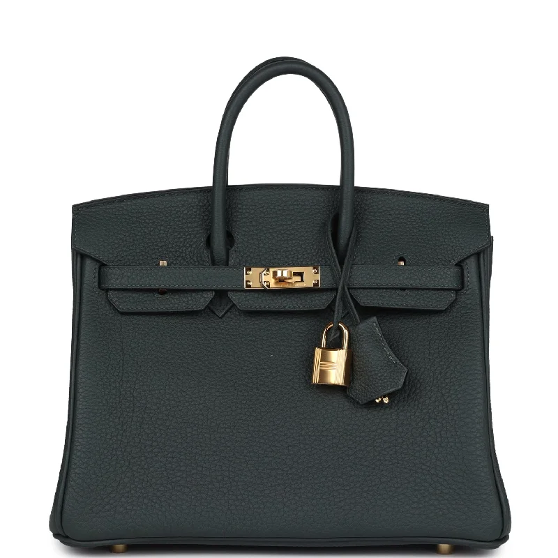 Hermes Birkin 25 Vert Fonce Togo Gold Hardware