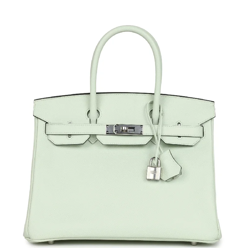 Pre-owned Hermes Birkin 30 Vert Fizz Epsom Palladium Hardware