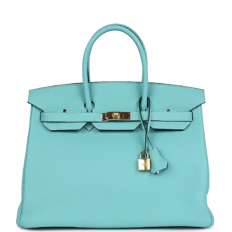 Hermes Birkin 35 Bleu Atoll Togo Gold Hardware