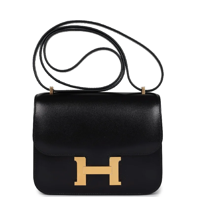 Hermes Constance 18 Black Box Gold Hardware