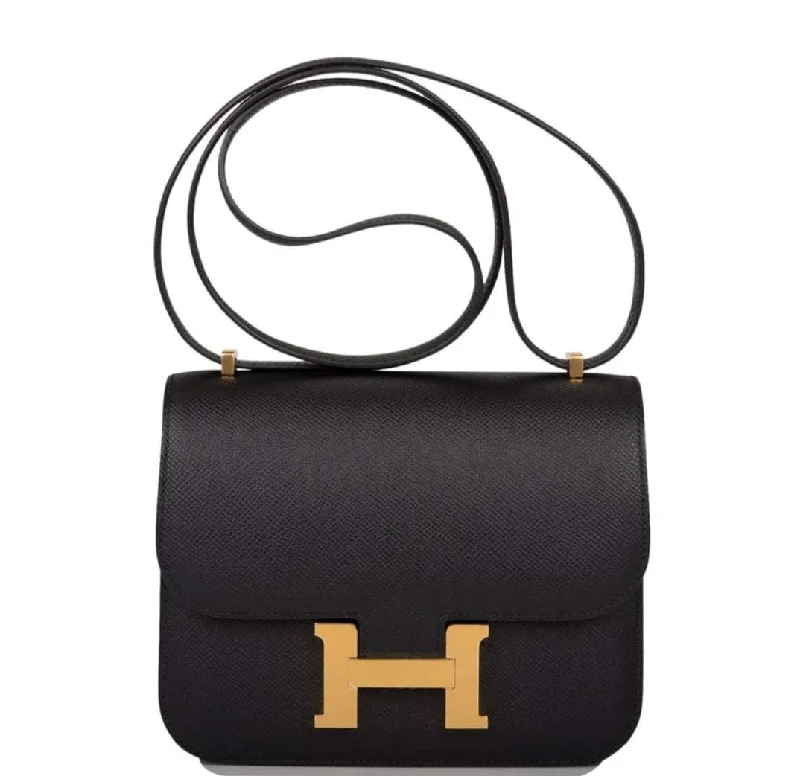 Hermes Constance 18 Black Epsom GHW #B SKCB-086546