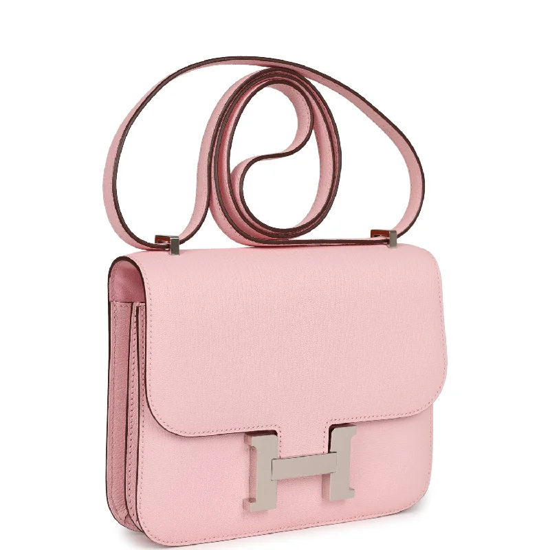 Hermes Constance 18 Rose Sakura Chevre Palladium Hardware