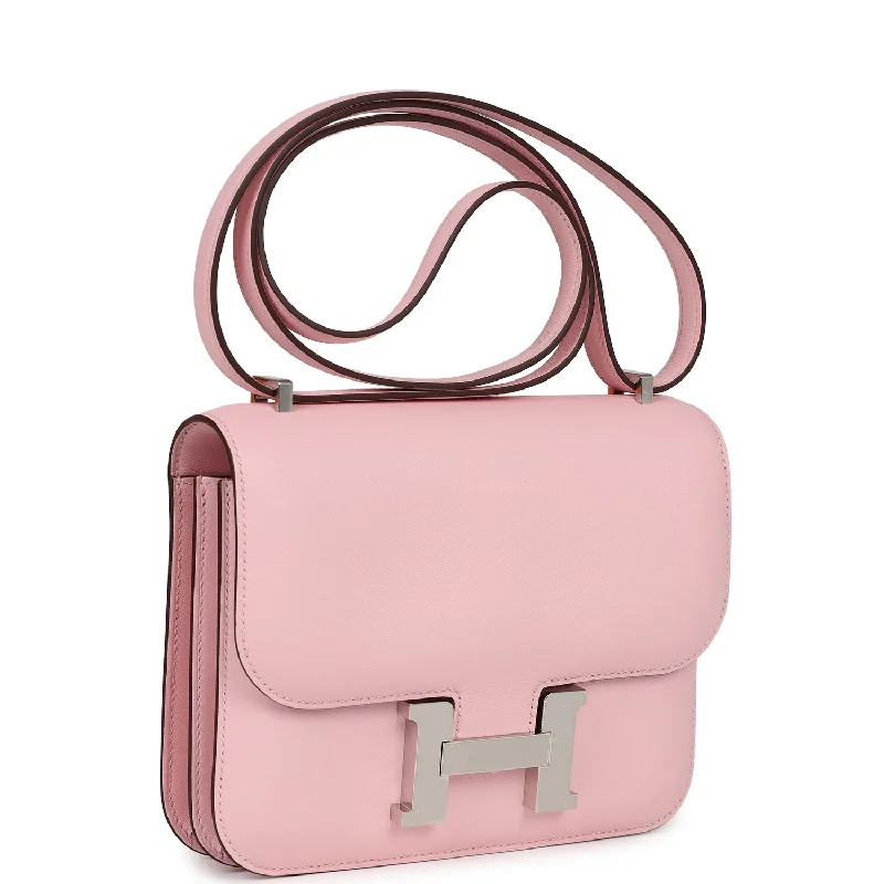 Hermes Constance 18 Rose Sakura Swift Palladium Hardware