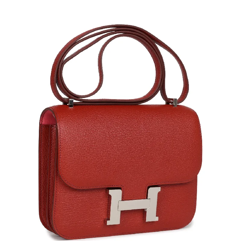 Hermes Constance 18 Brique Verso Chevre Mysore Palladium Hardware