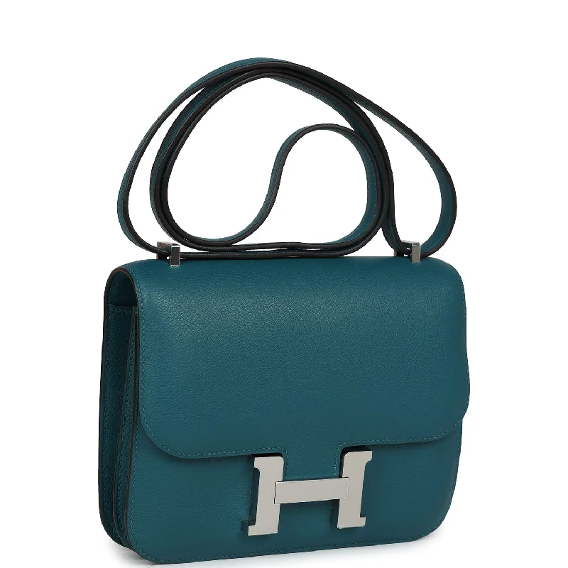 Hermes Constance 18 Vert Bosphore Evercolor Palladium Hardware