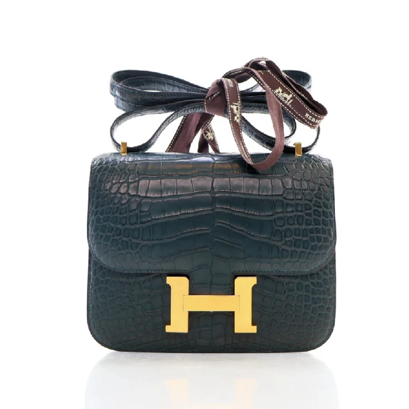 Hermes Constance 18 Vert Cypress Alligator