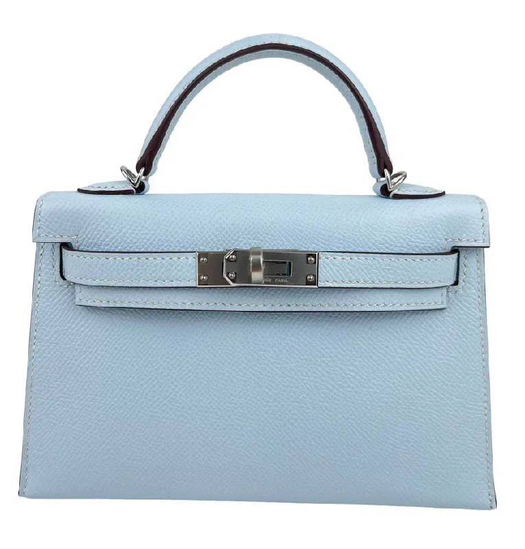 Hermes Kelly 20 Blue Brume Epsom PHW #U SKCB-119005