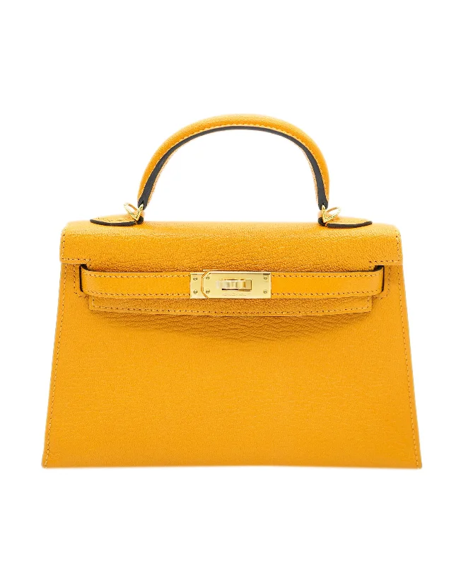 Hermes Kelly 20 Moutard Chevre GHW #A SKC1589