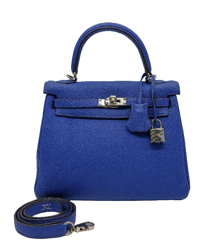 Hermès Kelly 25 Blue Electric Togo PHW #T SKC1689