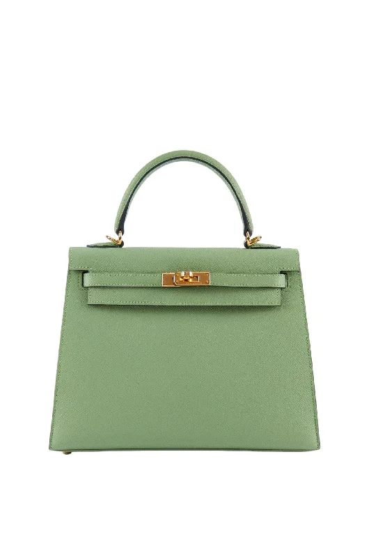 Hermès Kelly 25 Vert Criquet Epsom GHW #U SKCB-093990