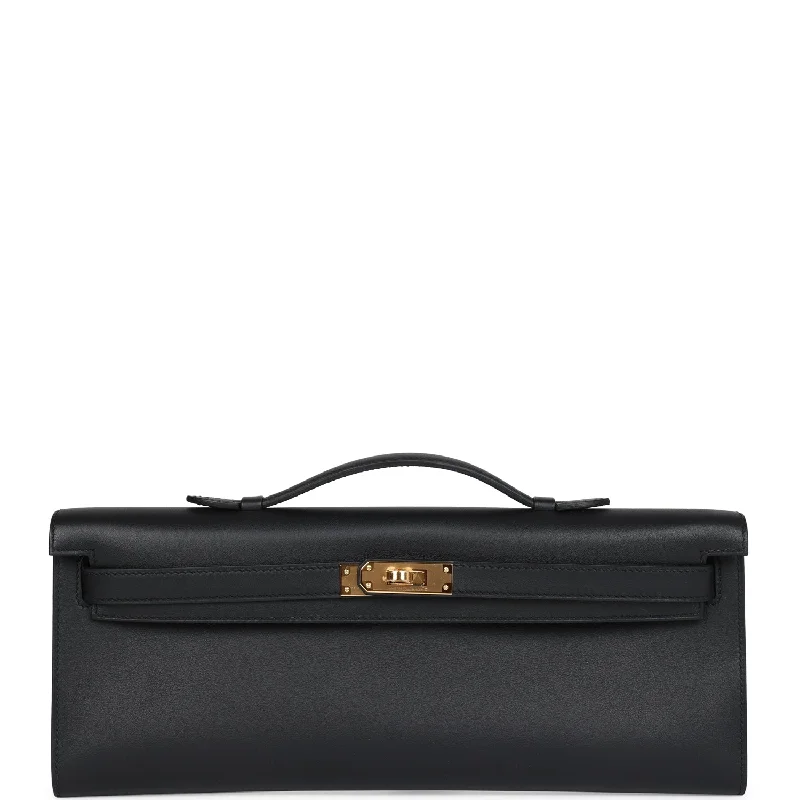 Hermes Kelly Cut Black Swift Gold Hardware