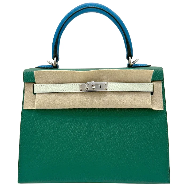 Hermes Kelly II Sellier 25 Epsom Vert Vertigo/Vert Fizz/Blue Palladium Hardware