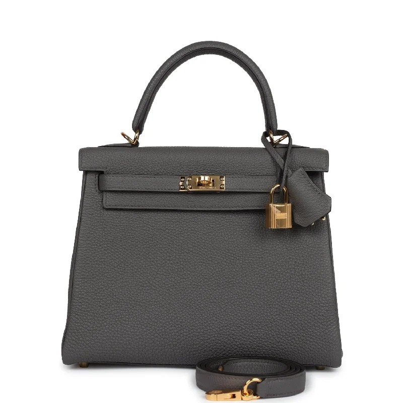 Hermes Kelly Retourne 25 Etain Togo Gold Hardware