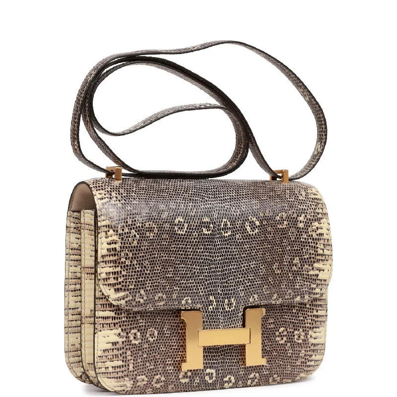 Hermes Mini Constance 18 Ombre Lizard Varanus Salvator Gold Hardware