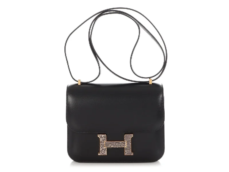 Hermès Black Tadelakt and Ombre Lizard Constance Mirror 18