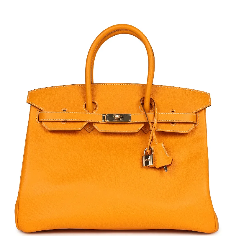 Pre-owned Hermes Birkin 35 Jaune D'or Candy Epsom Permabrass Hardware