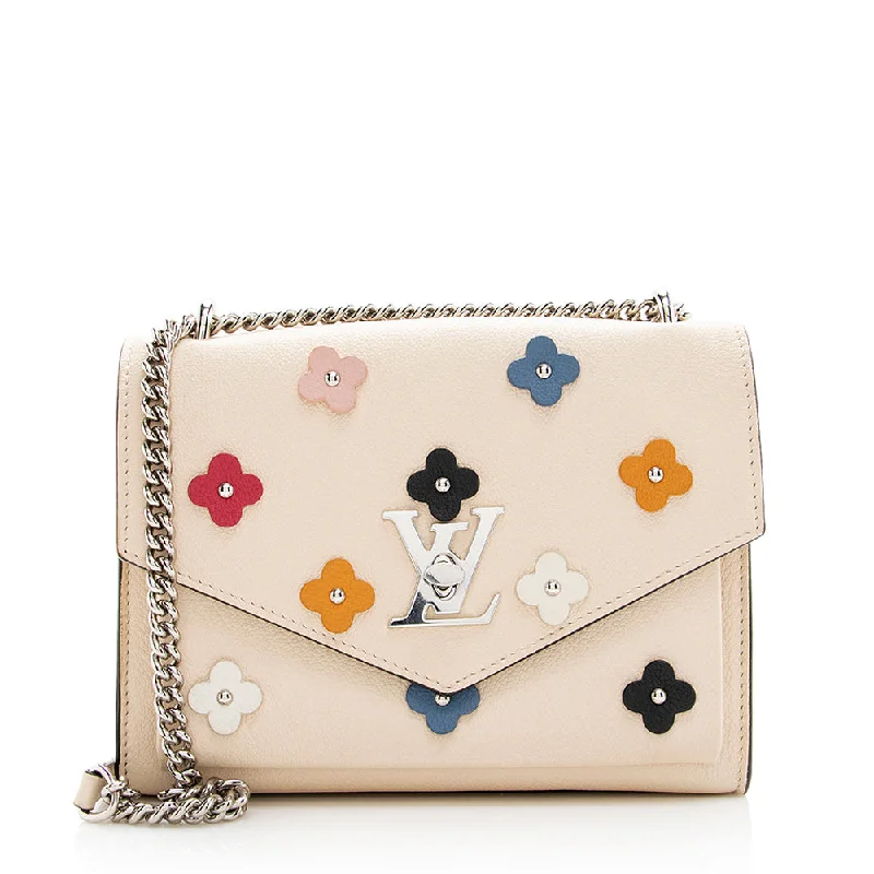 Louis Vuitton Calfskin MyLockMe Fleurs BB Shoulder Bag (SHF-18970)